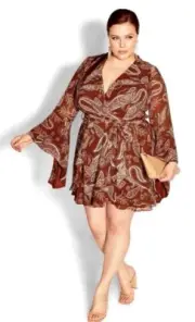 City Chic Medium Dress Paisley Plus Size 18