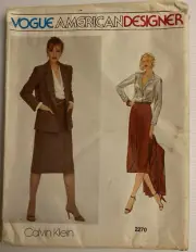 Vogue 2270 Vintage 70s Sewing Pattern Size: 14 Calvin Klein Jacket Skirt Blouse