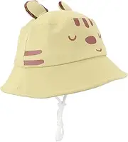 [JOINPAYA] 1pc Lovely Cat Bucket Hat for Boy Girl Cartoon Design Comfortable Material Windproof Breathable for All Seasons Sunshade Easy to Carry Green