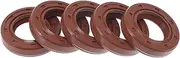 X AUTOHAUX Universal Oil Seal TC Double Lip W Steel Spring Seal Ring Rotary Shaft Seal 17x28x6mm High Pressure FKM Rubber Brown 5 Pcs
