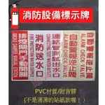 【防災消防】消防設備標示牌(8X24) PVC材質 連結管 測試出水 消防送水 排煙閘門手動開關 自動警報逆止閥 附背膠