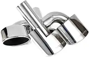 304 Stainless Steel Rear Exhaust Muffler Tips Silver Compatible For Mercedes Benz AMG C-Class W204 C180 C200 C63