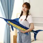 Huiyun 60-140cm Simulation Sea Animal Plush Toy Lifelike Fish Organism Blue Marlin Soft Stuffed Pillow Home Decoration 60cm