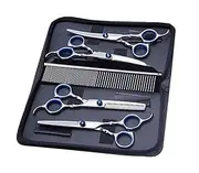 eSelect Versatile Pet Grooming Scissors Set - Straight, Curved & Thinning Scissors - Stainless Steel - 5 Piece Set