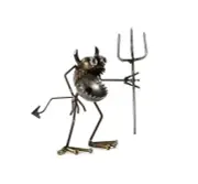 Sugarpost Scrap Metal Art Gnome Be Gone Mini Dirt Devil Sculpture Item # 1079