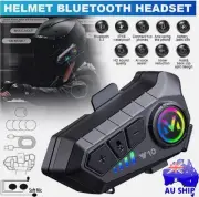 Bluetooth 5.3 Wireless Motorcycle Helmet Headset Motorbike Headphone with Mic AU