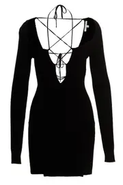 NENSI DOJAKA Deep Neckline Minidress