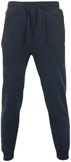 [FIL] Mens Unisex Fleece Jogger Track Pants Black Zipped Pockets Cuffed Trousers