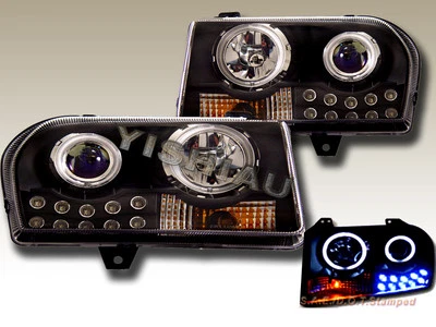 05 06 07 08 09 Chrysler 300 Projector Headlights Black CCFL LED (for: Chrysler)