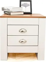 Bedside Table Night Stand Side 2 Drawer Storage Nightstand Lamp Unit Cabinet