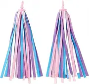Aelmiyw 1 Pair Bicycle Tassels for Girls Boys, 2 Pieces Children's Colourful Bicycle Handlebar Grip Tassel Bands for Bicycle Handlebar Scooter Handle Children's Bike Micro Scooter