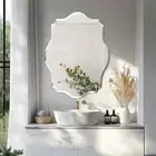 Wall Mirror Scalloped Frameless Beveled Edge Polished for Bathroom, Living Room,