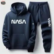 Men's Navy Blue Sweatsuit Hoodie Joggers 2pc Y2K Tracksuit To Match Air Jordan 1