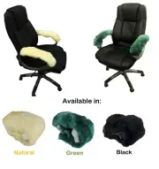 Wheelchair Armrest Sheepskin Covers Office Arm Chair Scooter Genuine Wool OSFA