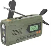 Portable DAB FM Radio with Flashlight and Speaker for Emergency Use - Rechargeable Solar Hand Crank Radio