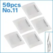 50pcs No. 11 Non Sterile Carbon Steel Scalpel Blade For Carving Clay Wax Craft