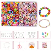 Children DIY Beads, Pop Beads of Jewellery Bracelet Necklaces String Making Kit, Friendship Bracelets Art Craft Kit-2