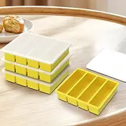 FwQoFvk 4 Pcs Silicone Freezer Trays with Lid Easy Release Silicone Food Freezer Tray Flexible Soup Freezer Molds Easy Meal Prep Container and Kitchen Storage Solution (Yellow)