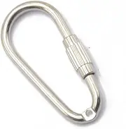 6 Pieces Steel Screw Locking Carabiner Key Ring Clasp