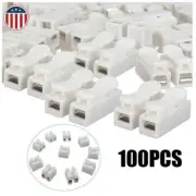 100/50Pcs 2 Pin Self Lock Electrical Cable Connector Quick Splice Wire Terminals