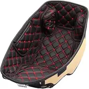 Szwaldaper, for LONGJIA, VMAX 300 V MAX VMAX300 Motorcycle Rear Trunk Cargo Protector Liner Compartment Pad Storage Box Mat Luggage Leather Motorcycle Top Box Liner(Black Red Line)