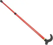 Ipetboom Adjustable Aluminum Alloy Walking Cane Section Walking Stick with Skid Base for Seniors Lightweight Comfortable Grip Design Red