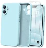 for Case with 2 Screen Protectors - Compatible with Magsafe iPhone 16 Ice Blue