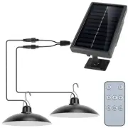 Solar Shed Lights Dual Heads Remote IP65 - Black