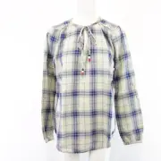 NAPAPIJRI Damen Hemd Shirt Tunika Blau Beige Kariert 100% Baumwolle GREGORY Neu