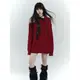 幽靈少女圣誕節氛圍感穿搭主題紅色毛衣女秋冬季2023新款新年戰袍