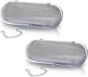 Roucerlin Pack of 2 Ultrasonic Cleaner Basket with Clasp and Hook, Stainless Steel Watch Parts, Reusable, for Jewellery, Mesh Cleaning Holder, for Ornaments and Earrings (Silver)