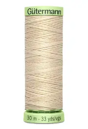 Gutermann Top Stitch Thread #169 NATURAL 30m Spool High Lustre, Bold Sewing