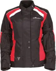 Modeka Janika Ladies Motorcycle Textile Jacket, black-red, Size 34 for Women Black Red