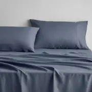 Sheridan Abbotson Linen Fitted Sheet in Ink/Dark Blue Size: King @Sheridan Rewards