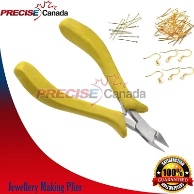 Diagonal Cutter Flush Cut Plastic Sprue Cutting Wire Cut Plier Yellow Grip PL048