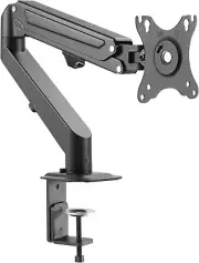 Single Monitor Desk Mount, 17" to 27", C-Clamp Base, Premium Gas Spring, Fits Fl