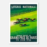 Galrie Vintage Horse Racing Art Print by Paul Colin Grand Prix de Paris 1936, Poster Only, A1 60 x 84cm (23 x 33inch)