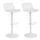 AmeriHome BS199WSET Adjustable Height Solid Color Bar Stool Set- White