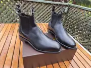 RM Williams KANGAROO LEATHER Comfort Craftsman Mens Boots Black 8.5H 9.5US NEW!