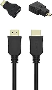 HDMI cable with mini HDMI adapter