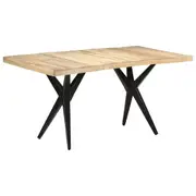 Dining Table 160x80x76 cm Rough Mango Wood vidaXL