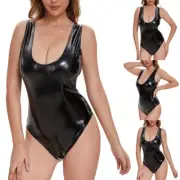 Sexy Black Zip Open Crotch Bodysuit Lingerie Jumpsuit Clubwear Low Cup
