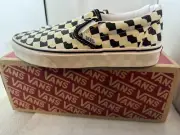 Vans Classic Slip On (UV Ink) Canvas White Black Shoes Sz 6 Men's / 7.5 Wms NEW