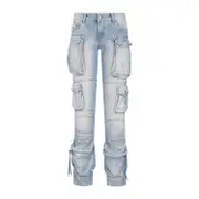 [The Attico] The Attico-Sky Blue Essie Long Pants-Donna 25 JEANS