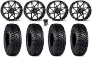 ITP Tornado 15" Wheels Black 30" Intersect Tires Yamaha Viking Wolverine