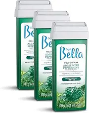 Depil Bella Roll on Algae with Peppermint Depilatory Wax, Body Waxing, Hair Removal Wax-Cartridge for Men-Women, home self waxing. Sensitive Skin, Dermatologically tested, Painless (3 PACK)