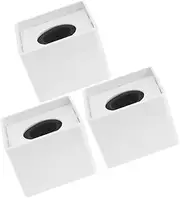 BRIGHTFUFU 3pcs Logo Microphone Interview Mic Station Cube Logo Flags Mic Flag Cube Stand Interview Flag Microphone Logo Flag Station Cube Microphone Flag Station White Plastic
