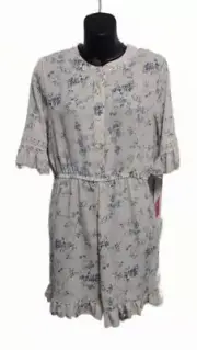 I.N. Girl NWT Floral Button Up Girl's SZ 16 Romper Jumpsuit
