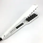 Electric Ceramic Hair Curler, Fluffy Hair Curler Negative ion Hair Curler Root Corn Whisker Grid Straight Dual-Purpose Electric Splint Hair perm White