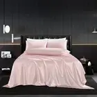 5Pcs Blush Pink Silk Sheets Queen Satin Set Queen,